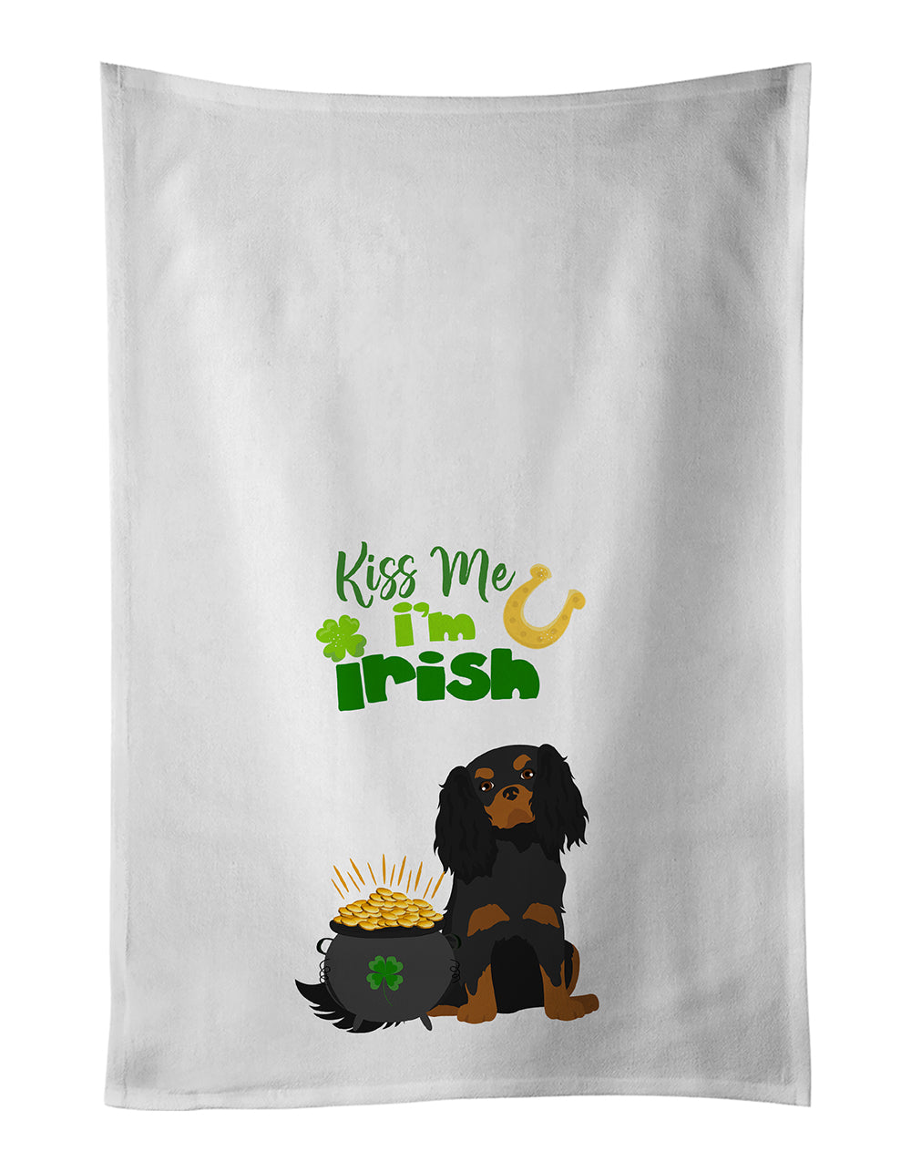 Buy this Black and Tan Cavalier Spaniel St. Patrick's Day Kitchen Towel Set of 2