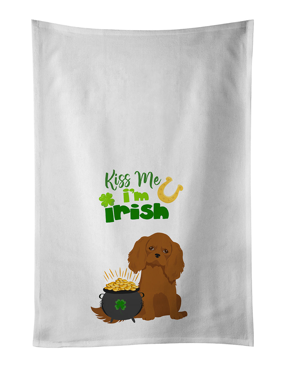 Buy this Ruby Cavalier Spaniel St. Patrick's Day Kitchen Towel Set of 2