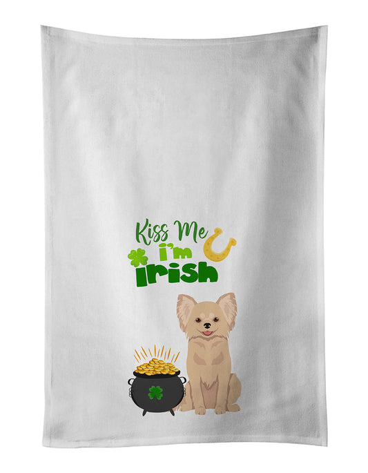 Buy this Longhaired Cream Chihuahua St. Patrick's Day Kitchen Towel Set of 2