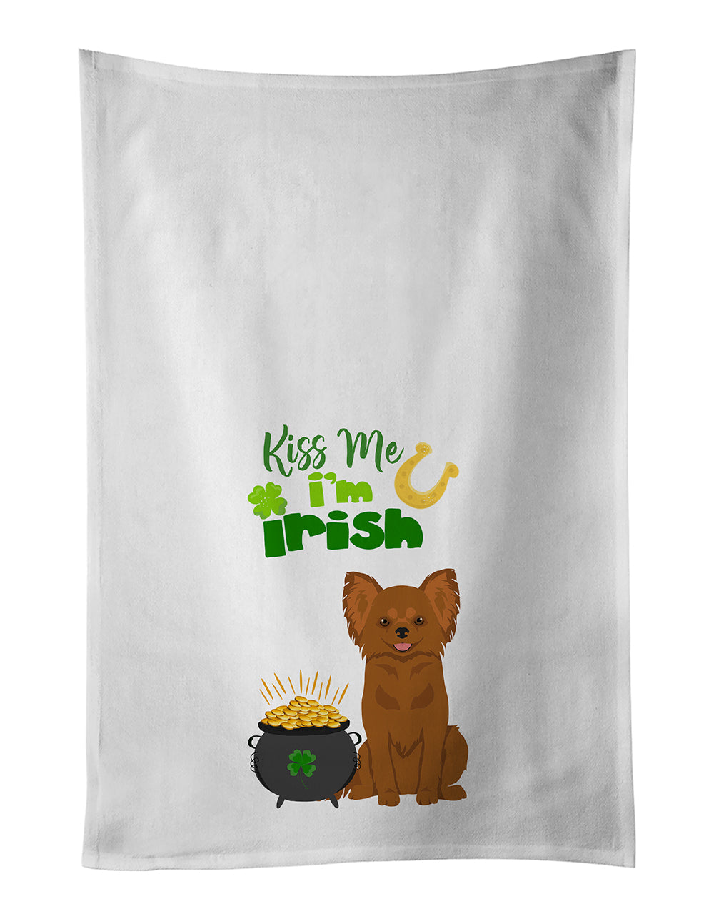 Buy this Longhaired Red Chihuahua St. Patrick's Day Kitchen Towel Set of 2