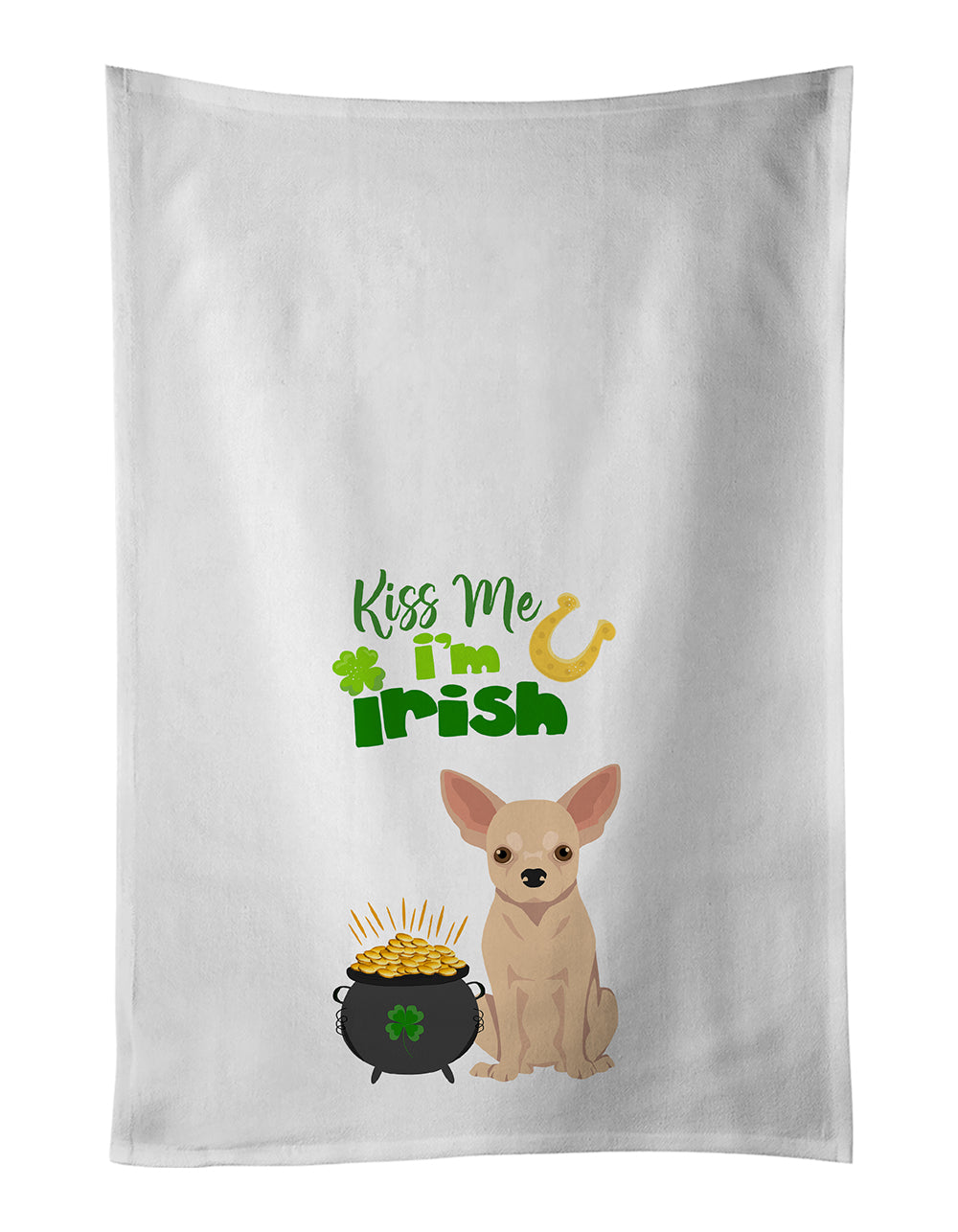 Buy this Fawn Chihuahua St. Patrick's Day Kitchen Towel Set of 2