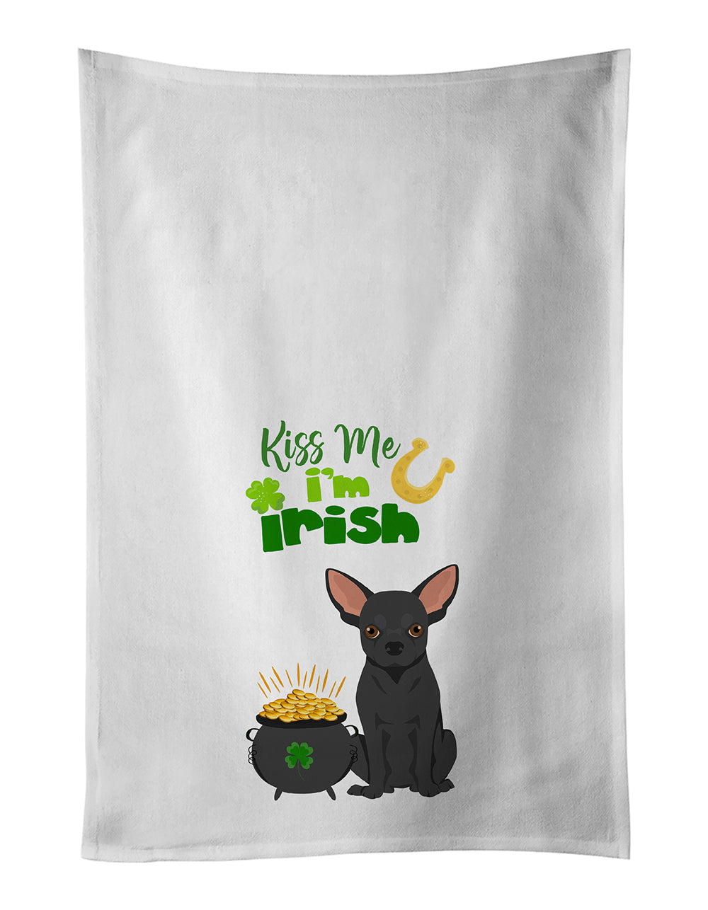 Buy this Black Chihuahua St. Patrick's Day Kitchen Towel Set of 2