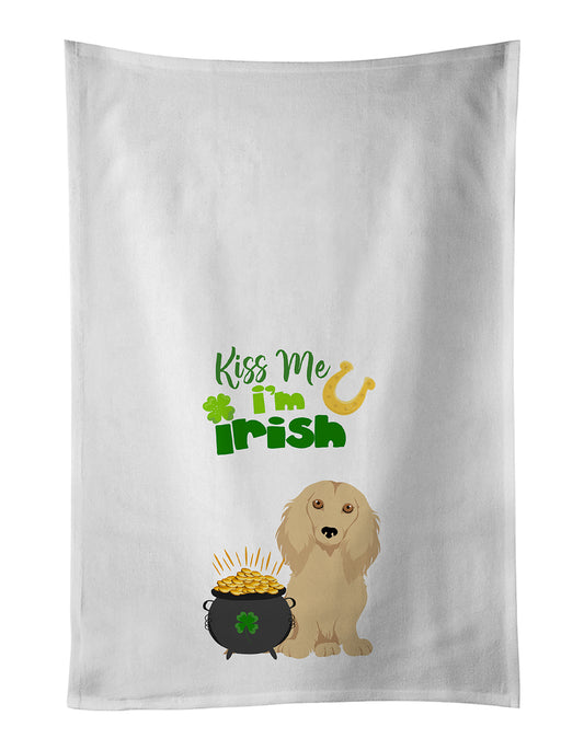 Buy this Longhair Cream Dachshund St. Patrick's Day Kitchen Towel Set of 2