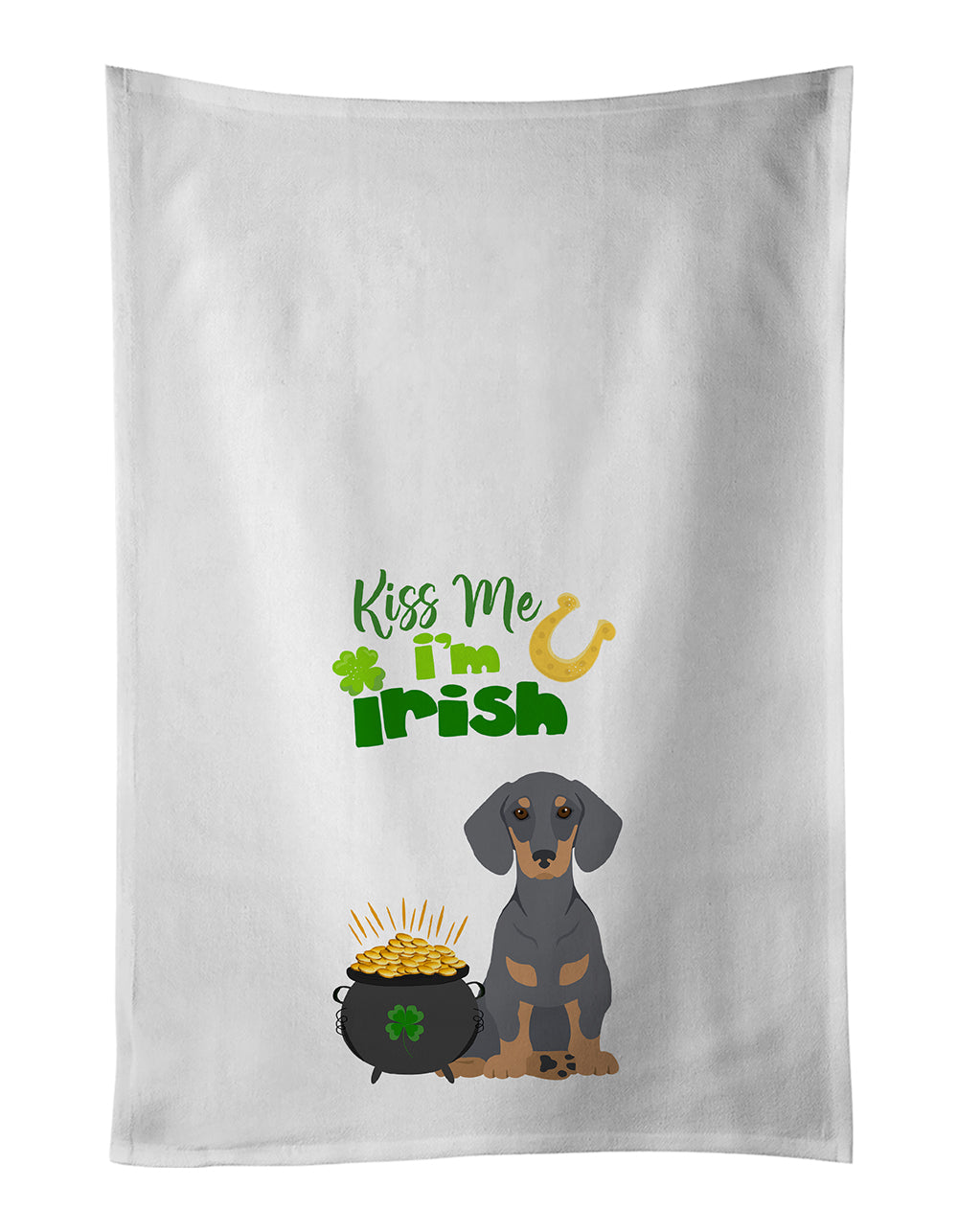 Buy this Blue and Tan Dachshund St. Patrick's Day Kitchen Towel Set of 2