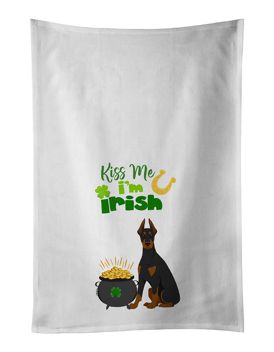 Buy this Black and Tan Doberman Pinscher St. Patrick's Day Kitchen Towel Set of 2