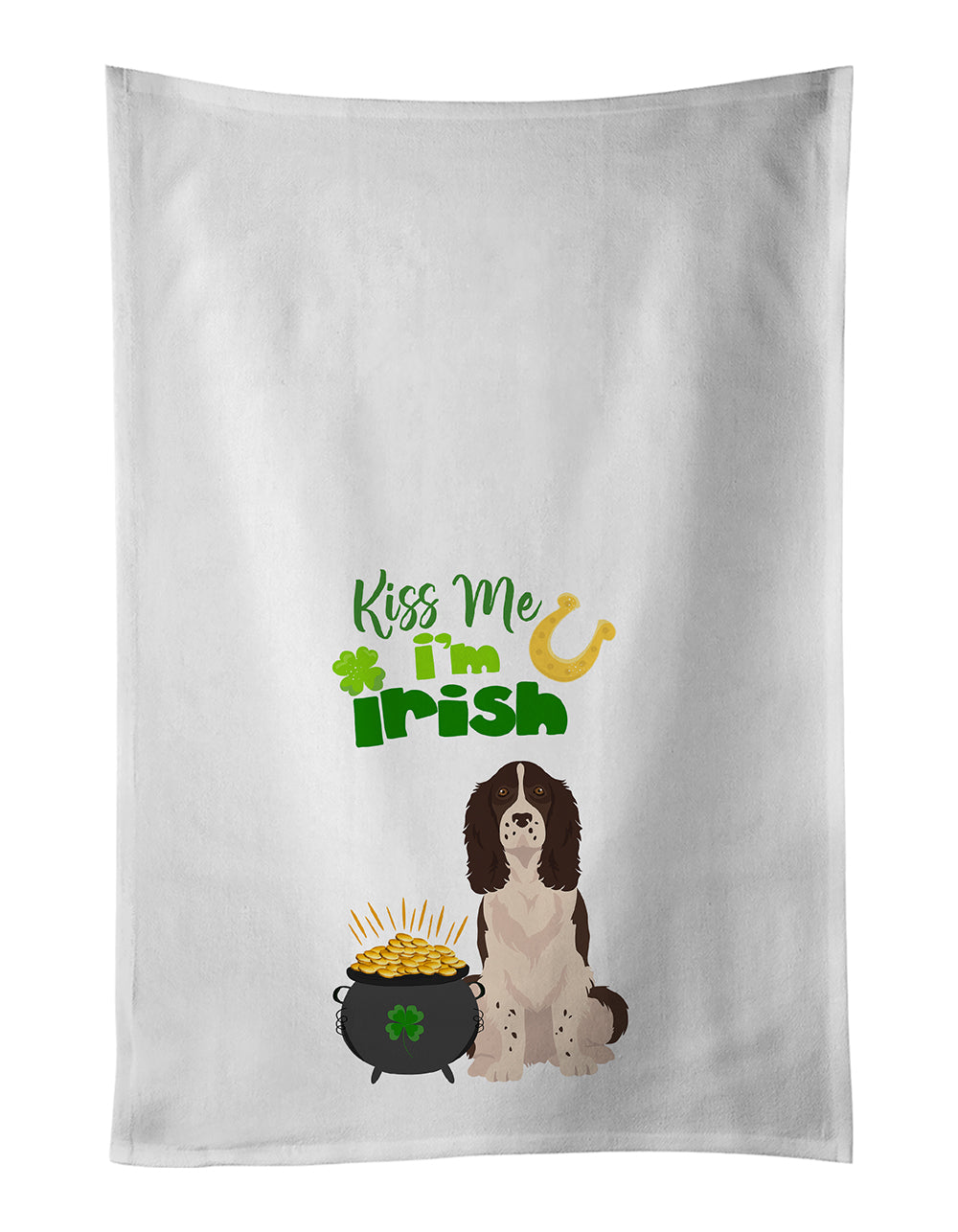 Buy this Liver English Springer Spaniel St. Patrick's Day Kitchen Towel Set of 2