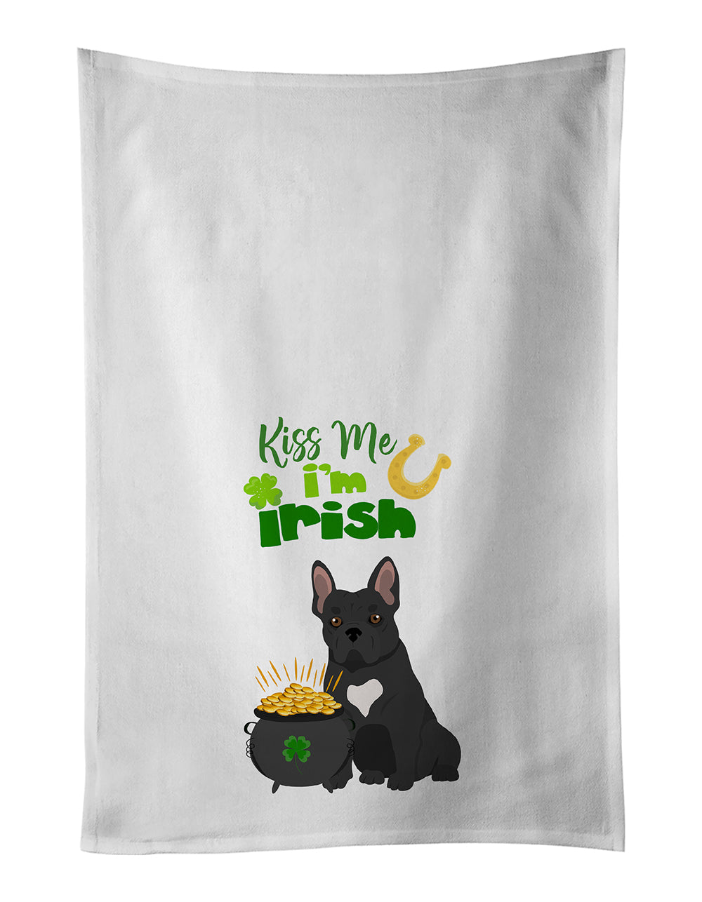 Buy this Black French Bulldog St. Patrick's Day Kitchen Towel Set of 2