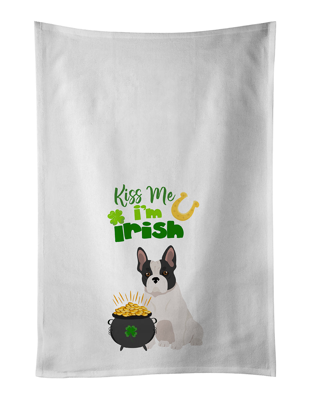 Buy this Black and White French Bulldog St. Patrick's Day Kitchen Towel Set of 2