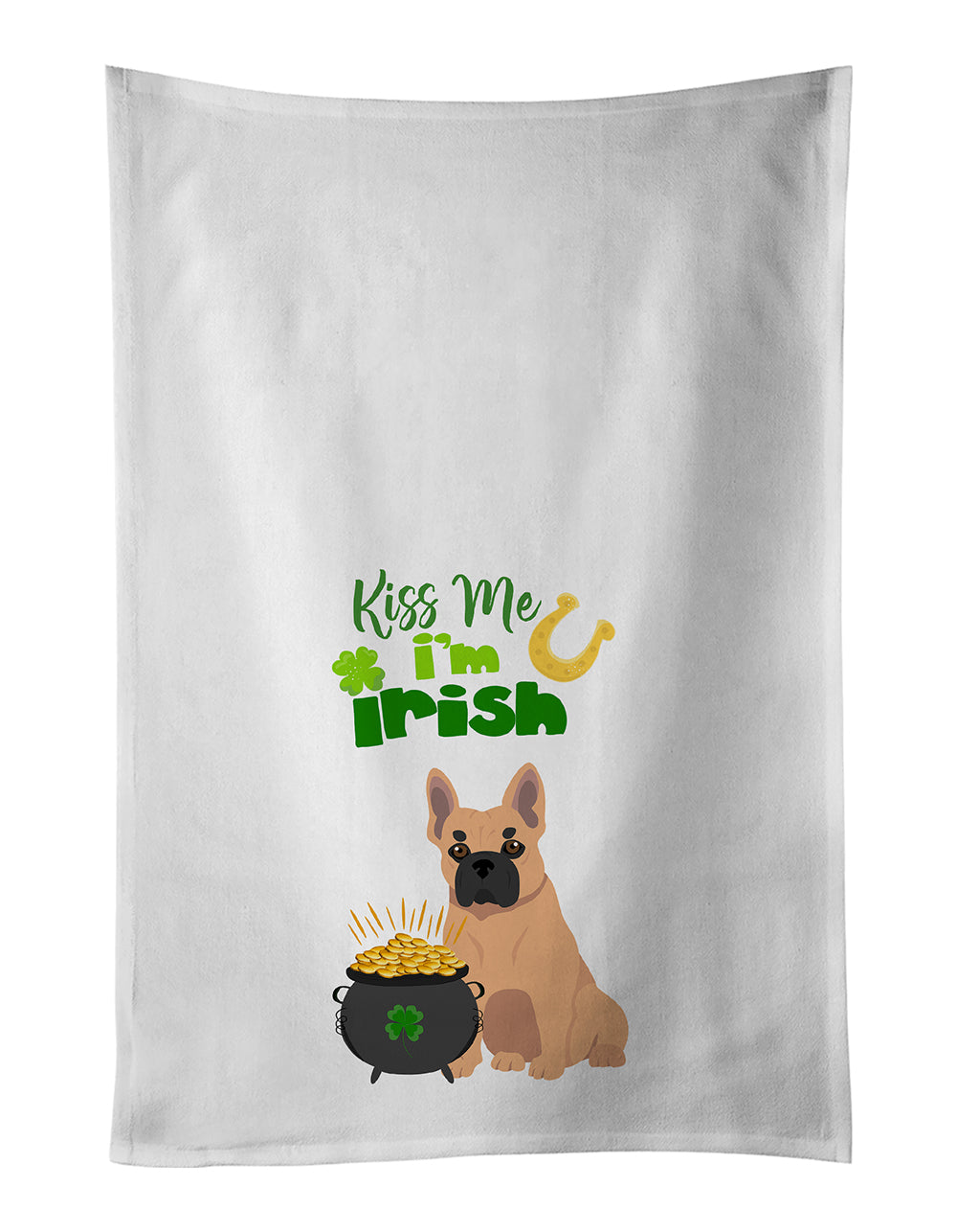 Buy this Fawn French Bulldog St. Patrick's Day Kitchen Towel Set of 2