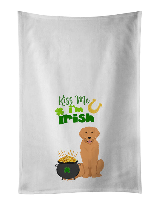 Buy this Gold Golden Retriever St. Patrick's Day Kitchen Towel Set of 2