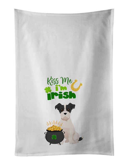 Buy this Black White Wirehair Jack Russell Terrier St. Patrick's Day Kitchen Towel Set of 2