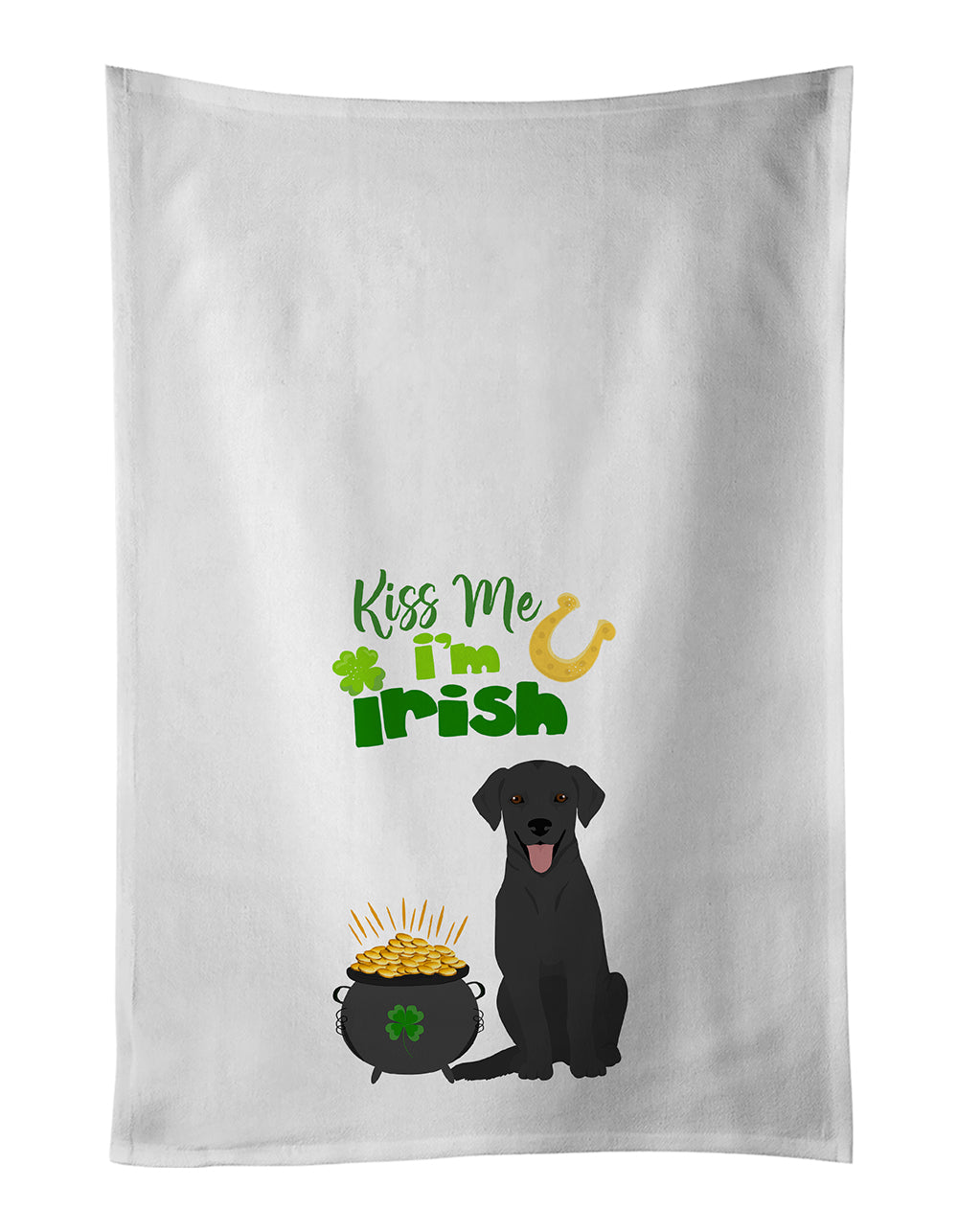 Buy this Black Labrador Retriever St. Patrick's Day Kitchen Towel Set of 2