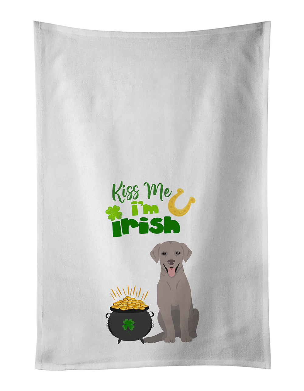 Buy this Gray Labrador Retriever St. Patrick's Day Kitchen Towel Set of 2