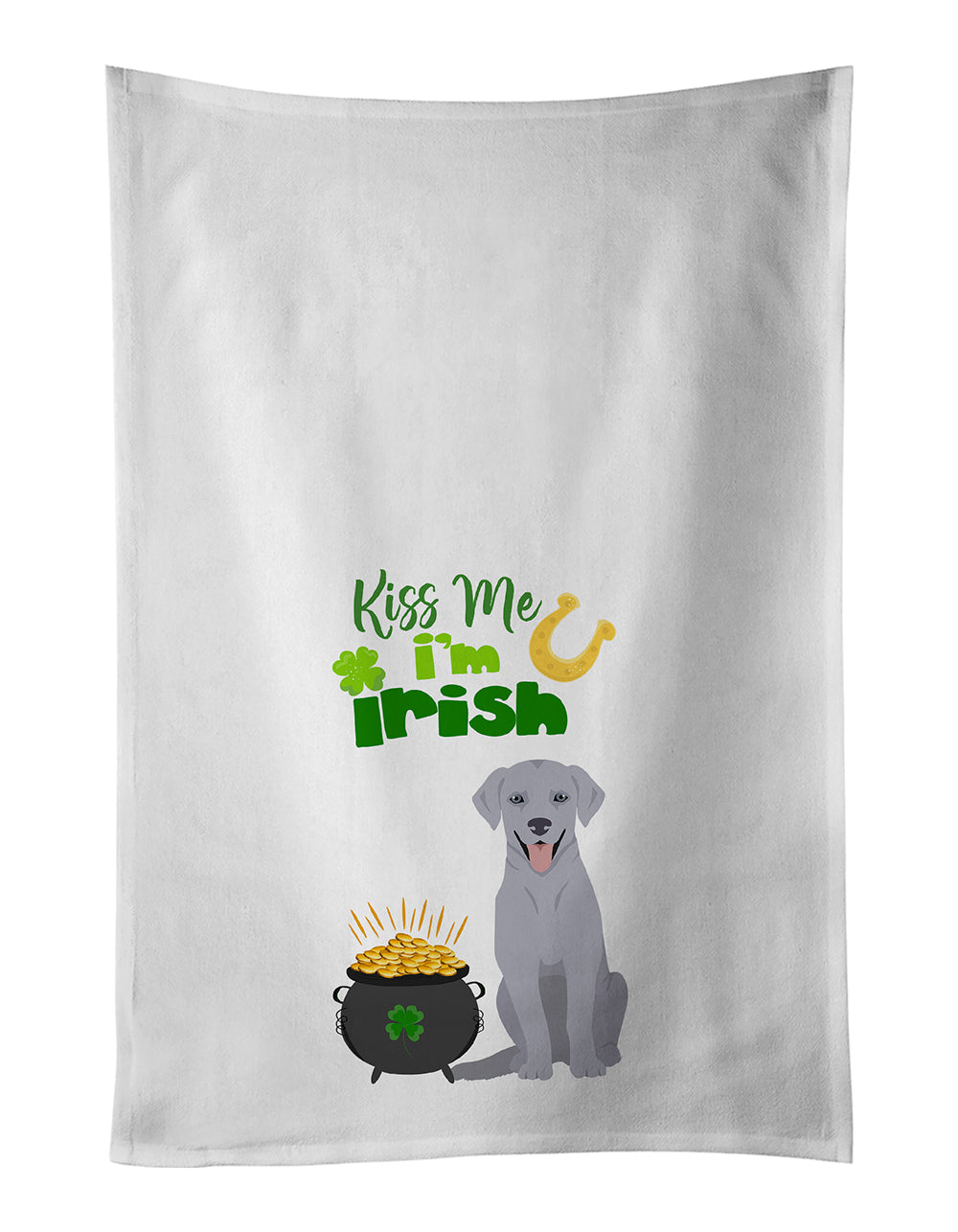 Buy this Silver Labrador Retriever St. Patrick's Day Kitchen Towel Set of 2