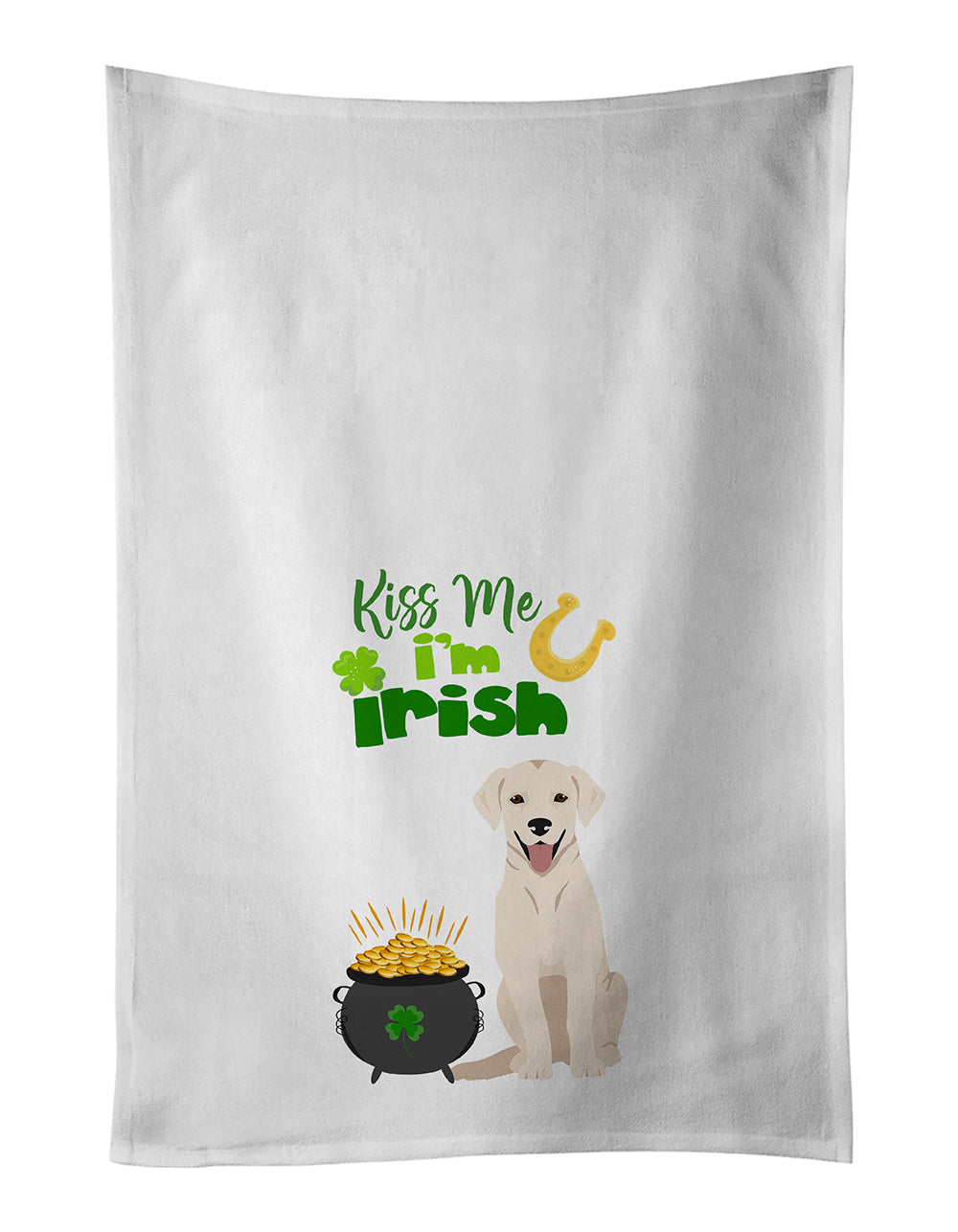 Buy this White Cream Labrador Retriever St. Patrick's Day Kitchen Towel Set of 2