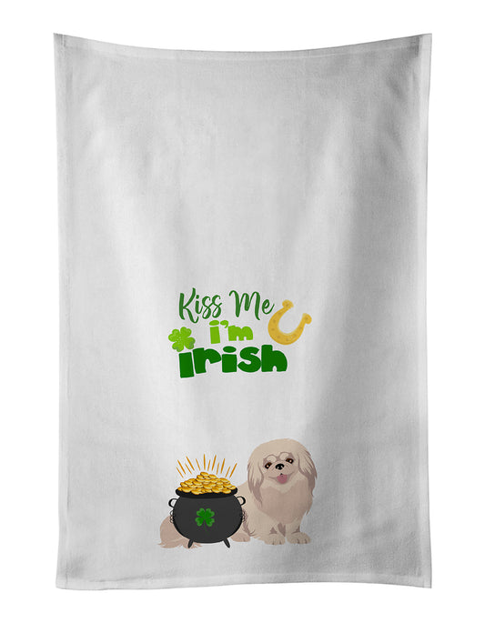 Buy this White Pekingese St. Patrick's Day Kitchen Towel Set of 2