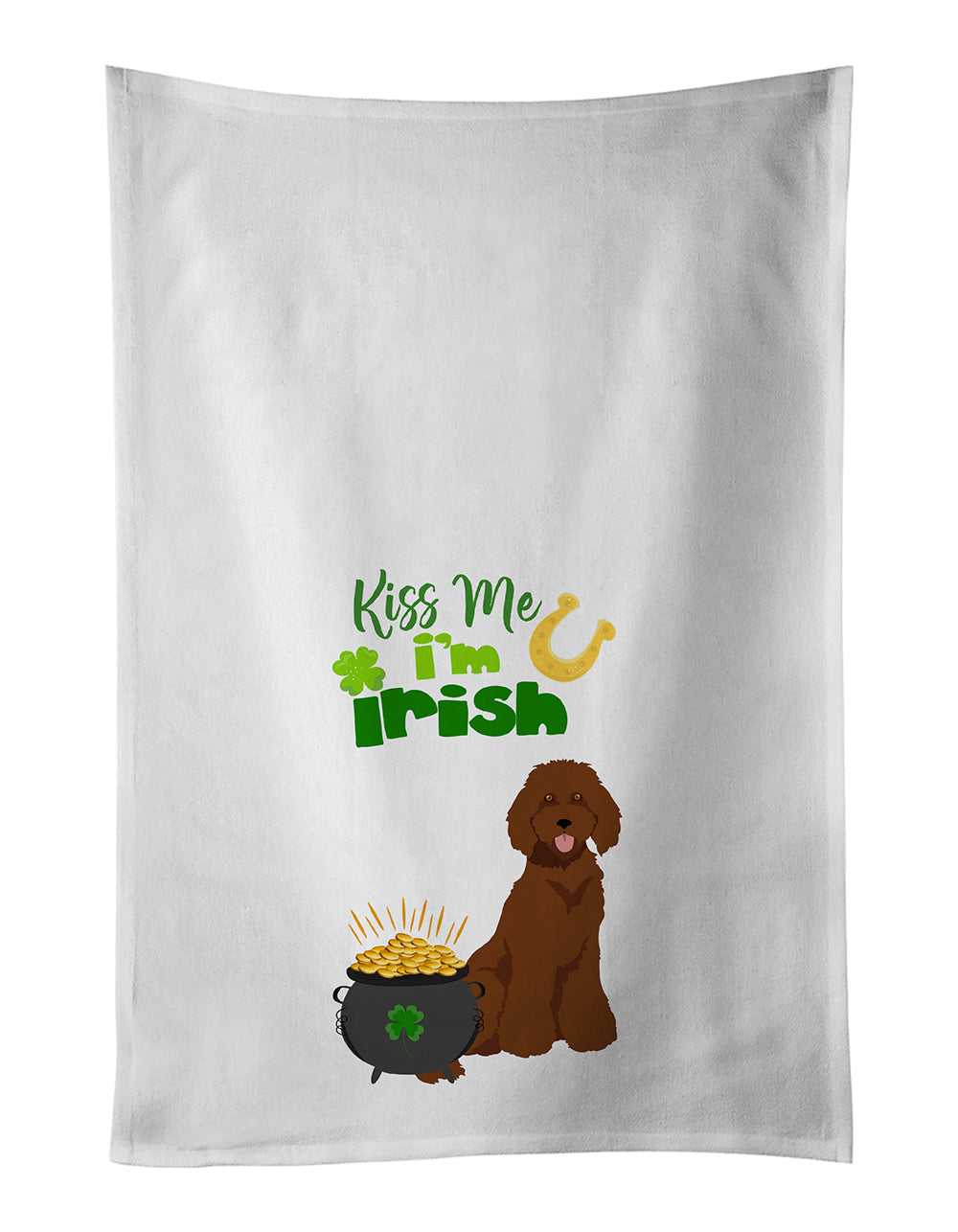 Buy this Standard Red Poodle St. Patrick's Day Kitchen Towel Set of 2