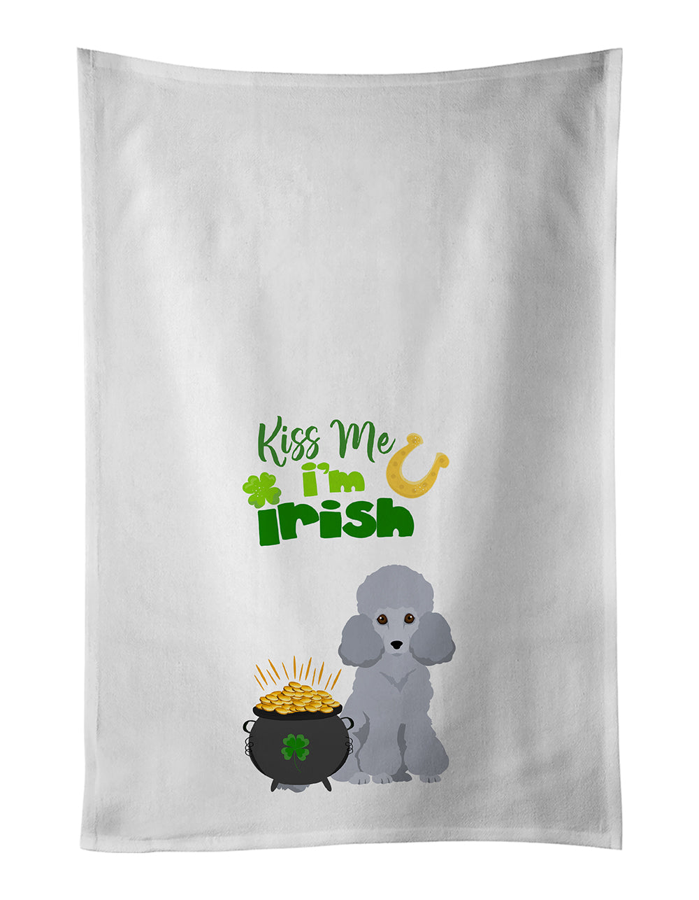 Buy this Toy Silver Poodle St. Patrick's Day Kitchen Towel Set of 2