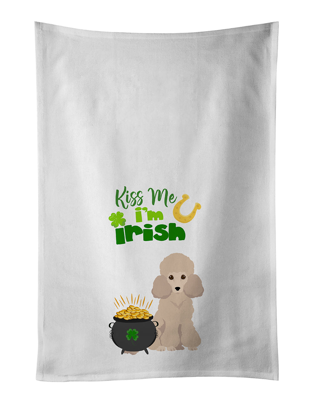 Buy this Toy Cream Poodle St. Patrick's Day Kitchen Towel Set of 2