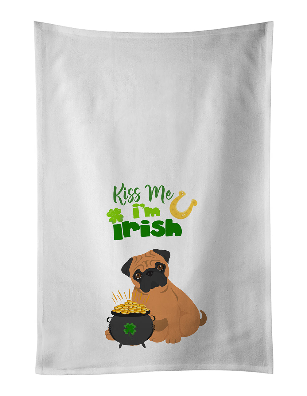 Buy this Apricot Pug St. Patrick's Day Kitchen Towel Set of 2