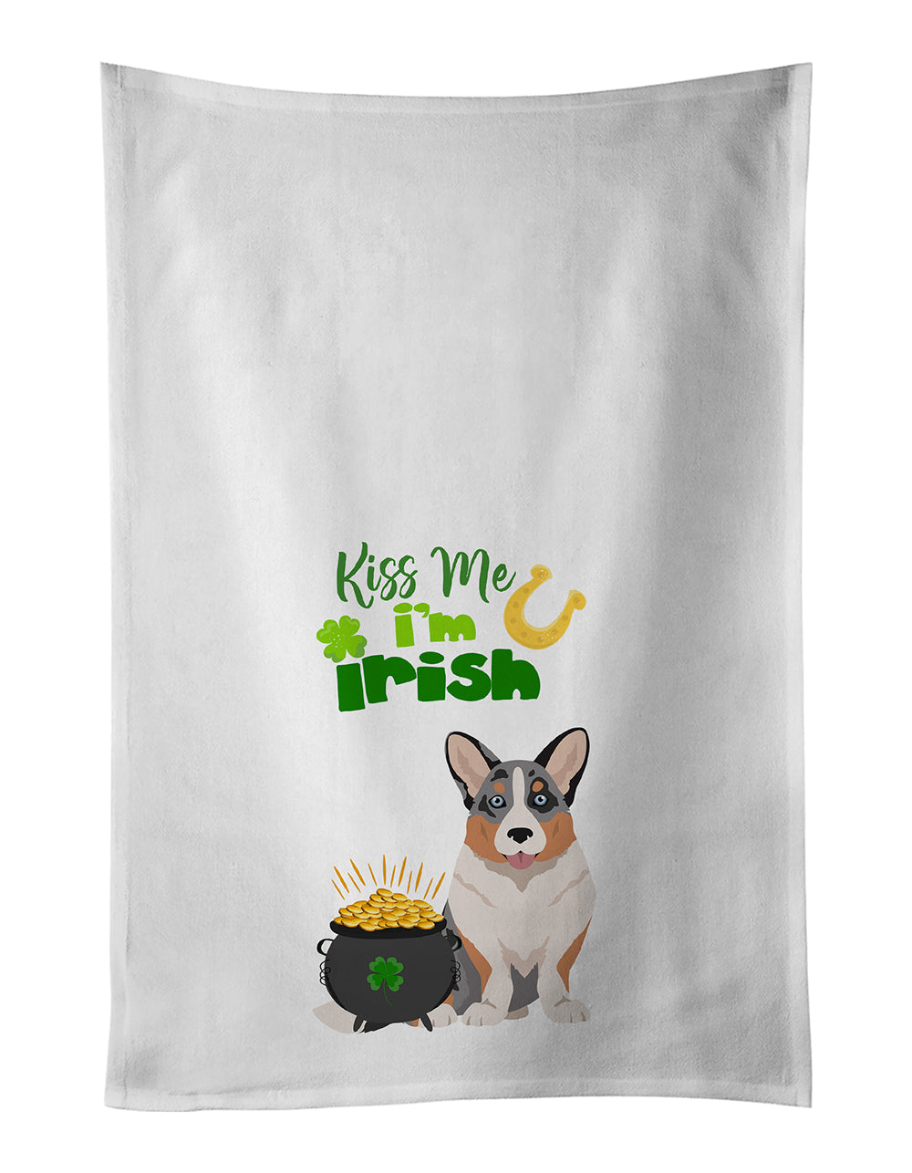 Buy this Blue Merle Cardigan Corgi St. Patrick's Day Kitchen Towel Set of 2