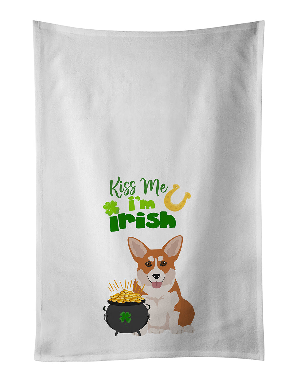 Buy this Red Pembroke Corgi St. Patrick's Day Kitchen Towel Set of 2