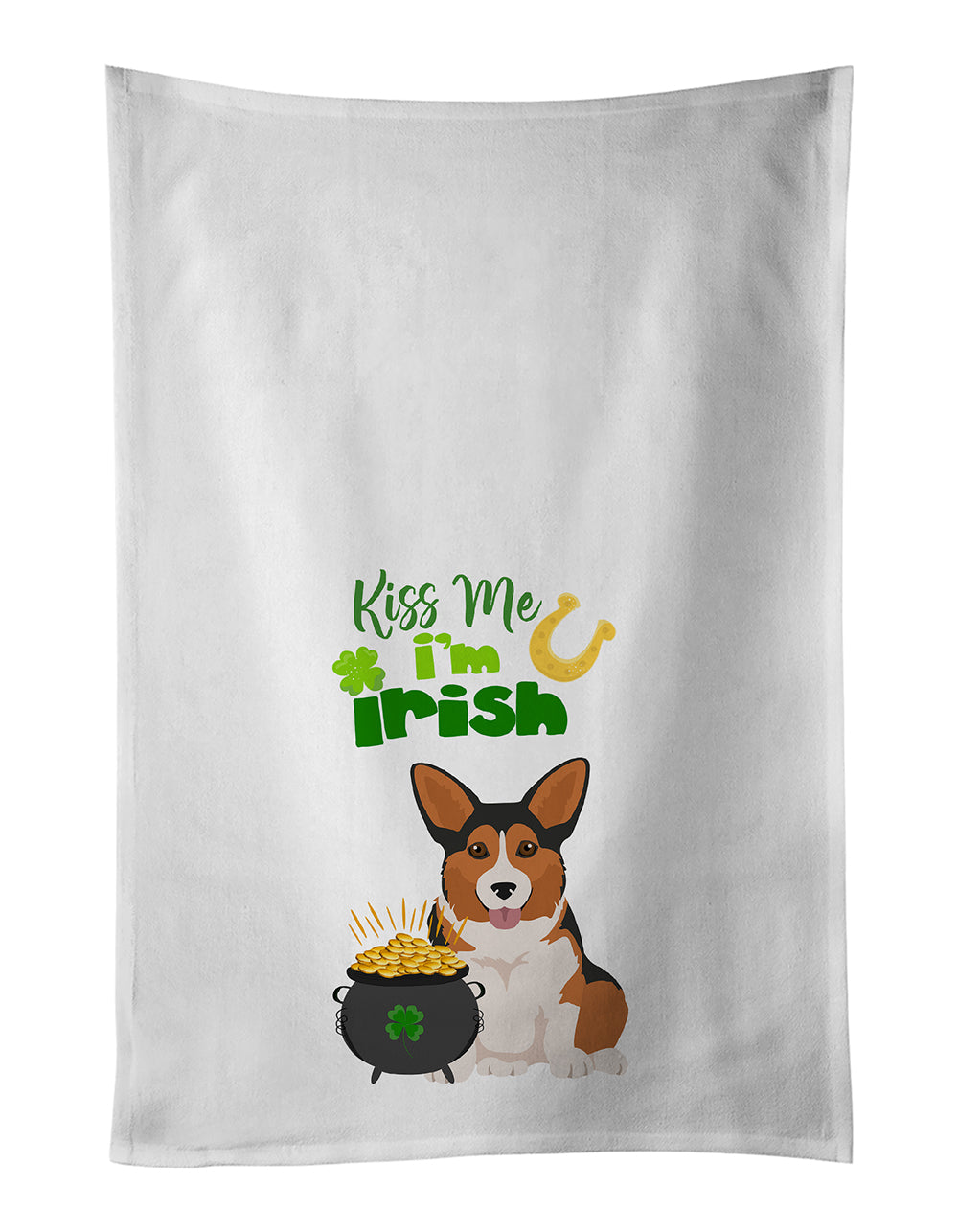 Buy this Sable Pembroke Corgi St. Patrick's Day Kitchen Towel Set of 2