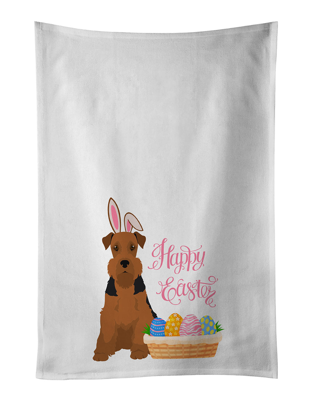 Buy this Black and Tan Airedale Terrier Easter Kitchen Towel Set of 2