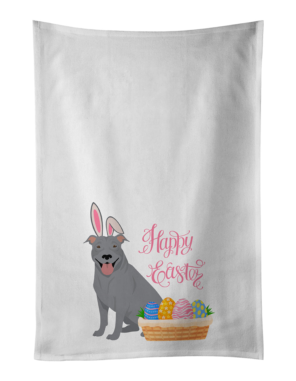 Buy this Blue Pit Bull Terrier Easter Kitchen Towel Set of 2