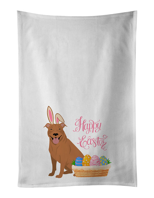 Buy this Red Pit Bull Terrier Easter Kitchen Towel Set of 2