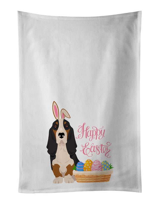 Buy this Black Tricolor Basset Hound Easter Kitchen Towel Set of 2