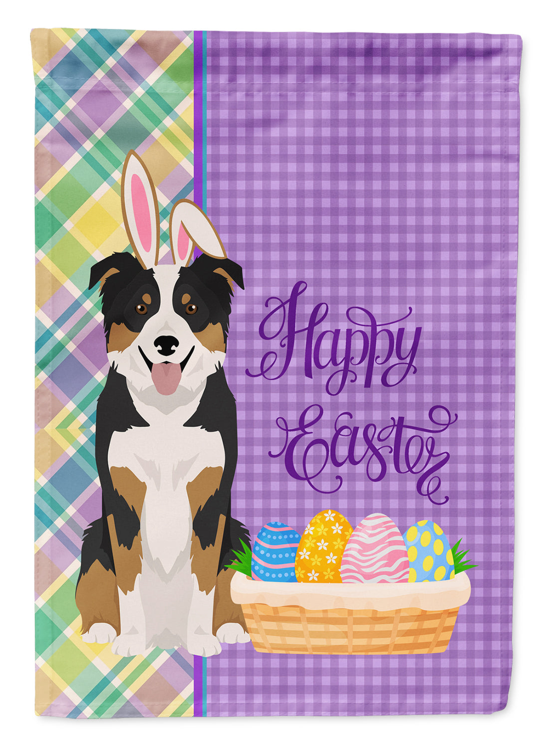 Buy this Tricolor Border Collie Easter Garden Flag