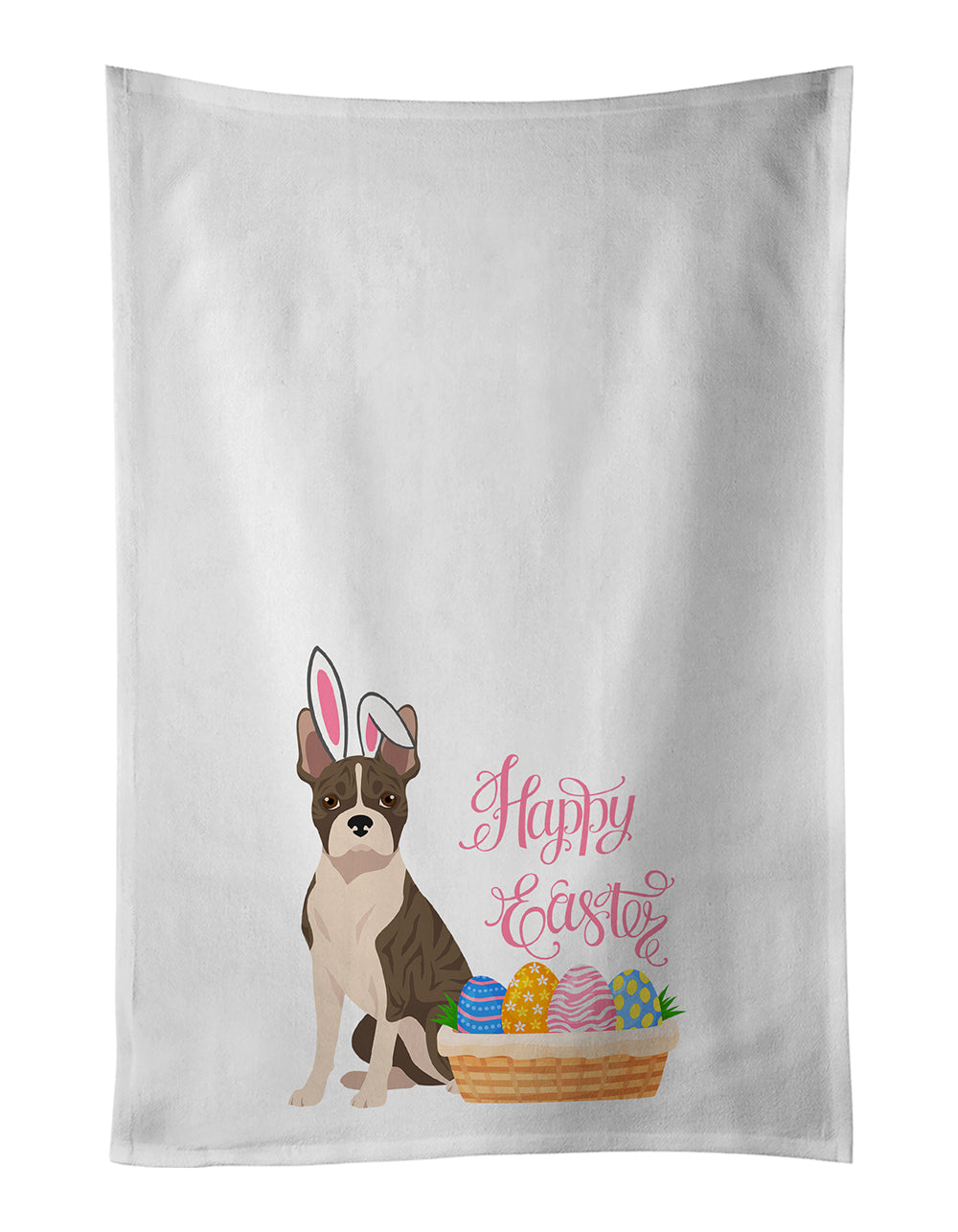 Buy this Brindle Boston Terrier Easter Kitchen Towel Set of 2