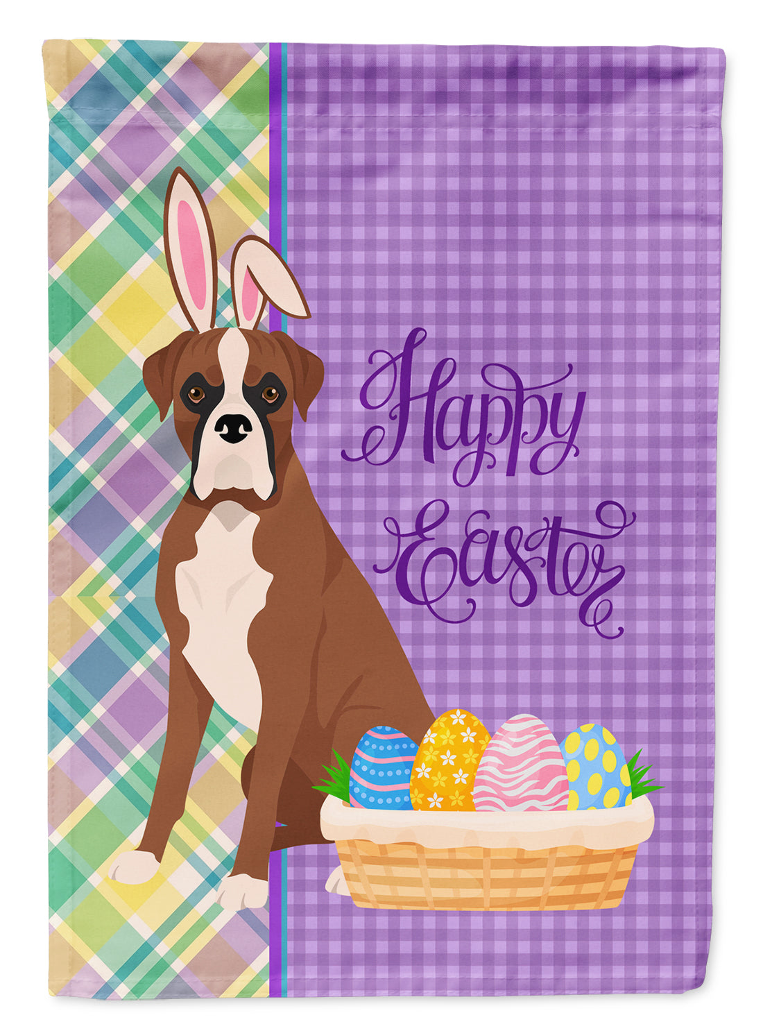 Buy this Natural Eared Red Fawn Boxer Easter Garden Flag