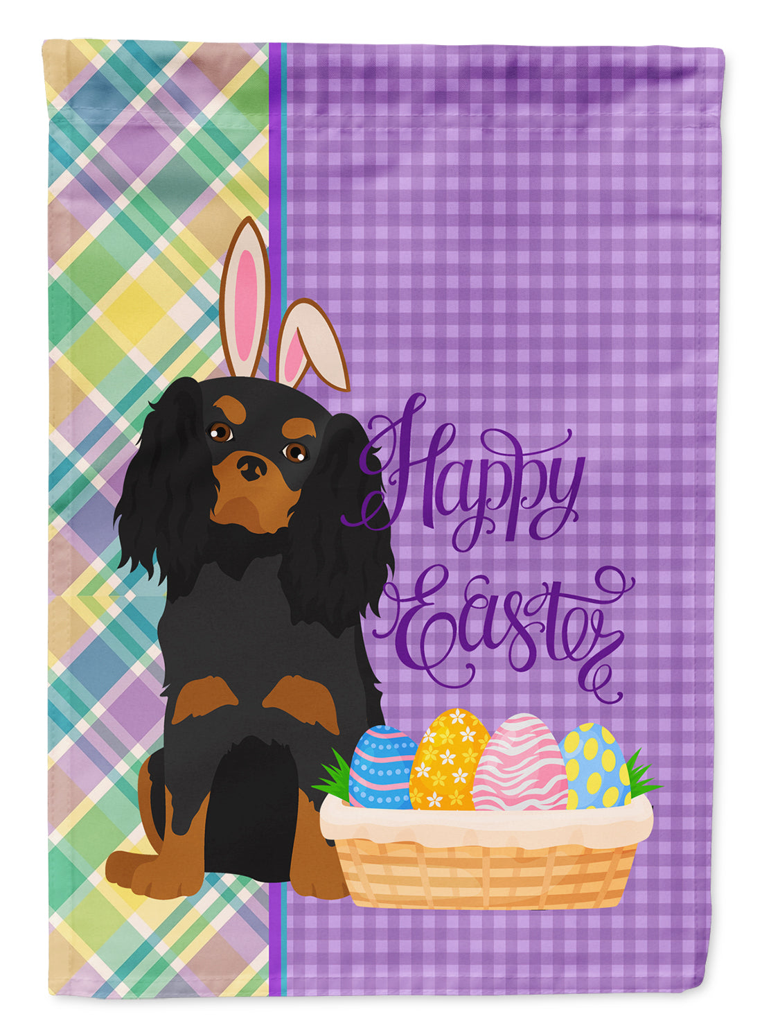 Buy this Black and Tan Cavalier Spaniel Easter Garden Flag