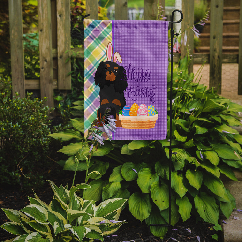 Black and Tan Cavalier Spaniel Easter Garden Flag