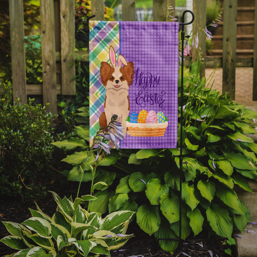 Longhaired Red and White Chihuahua Easter Garden Flag