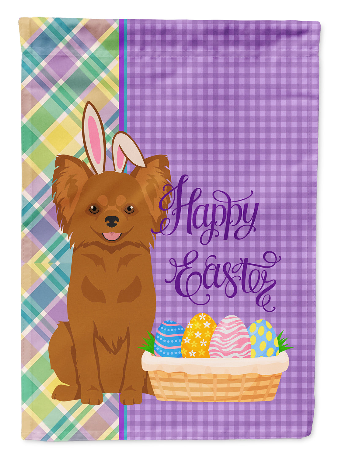 Buy this Longhaired Red Chihuahua Easter Garden Flag