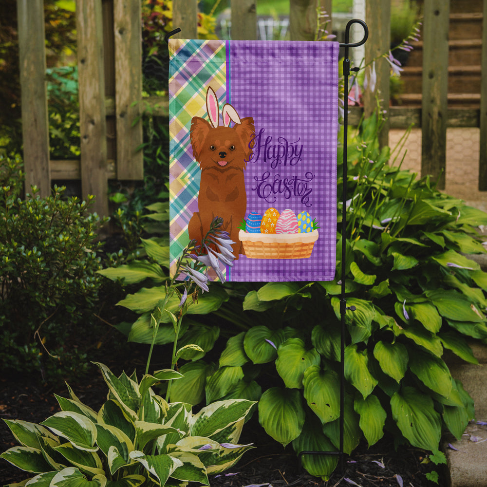 Longhaired Red Chihuahua Easter Garden Flag