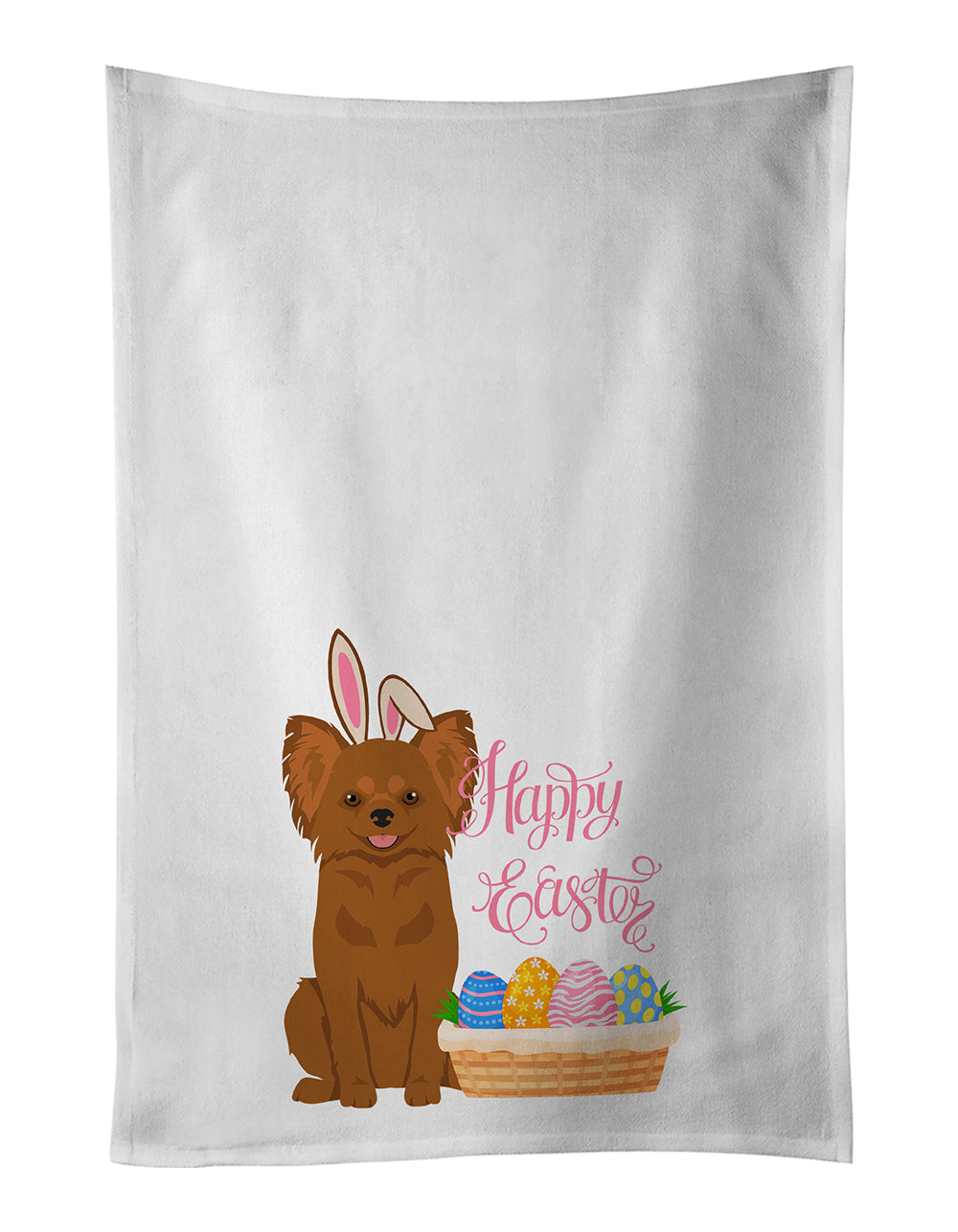 Buy this Longhaired Red Chihuahua Easter Kitchen Towel Set of 2