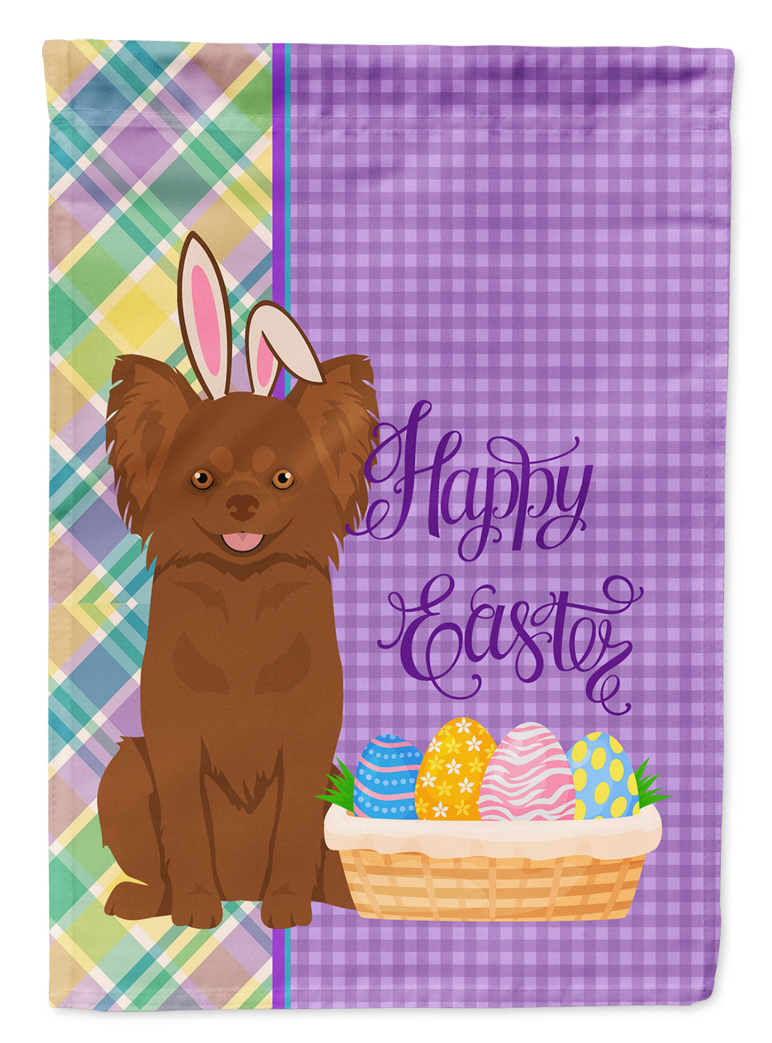 Buy this Longhaired Chocolate Chihuahua Easter Garden Flag