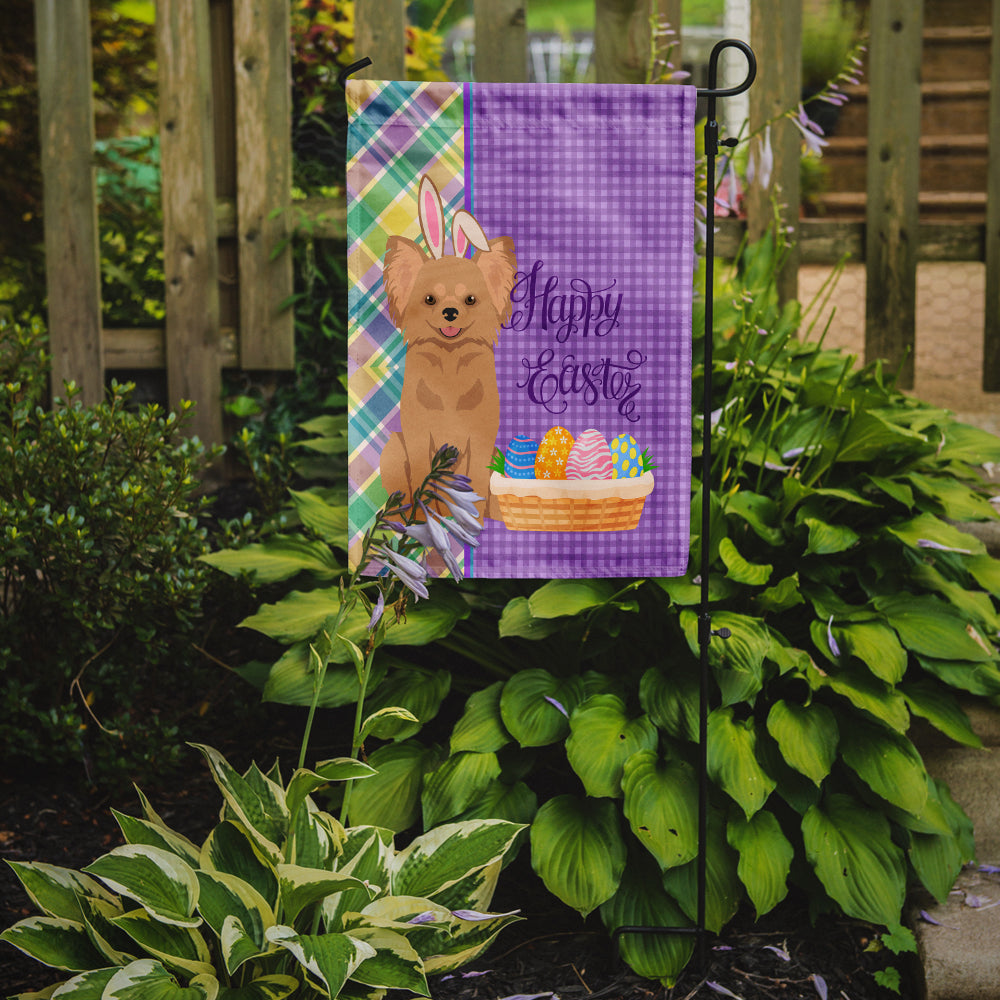 Longhaired Gold Chihuahua Easter Garden Flag