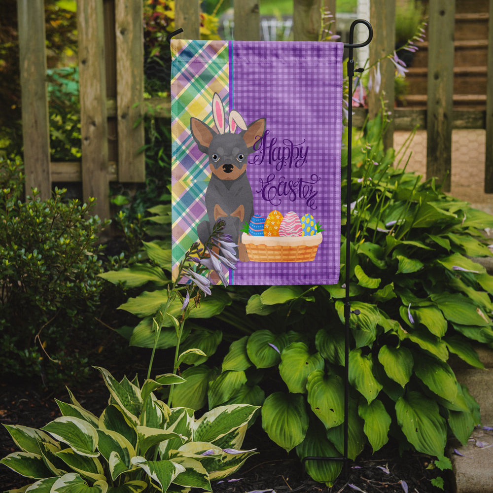 Blue and Tan Chihuahua Easter Garden Flag