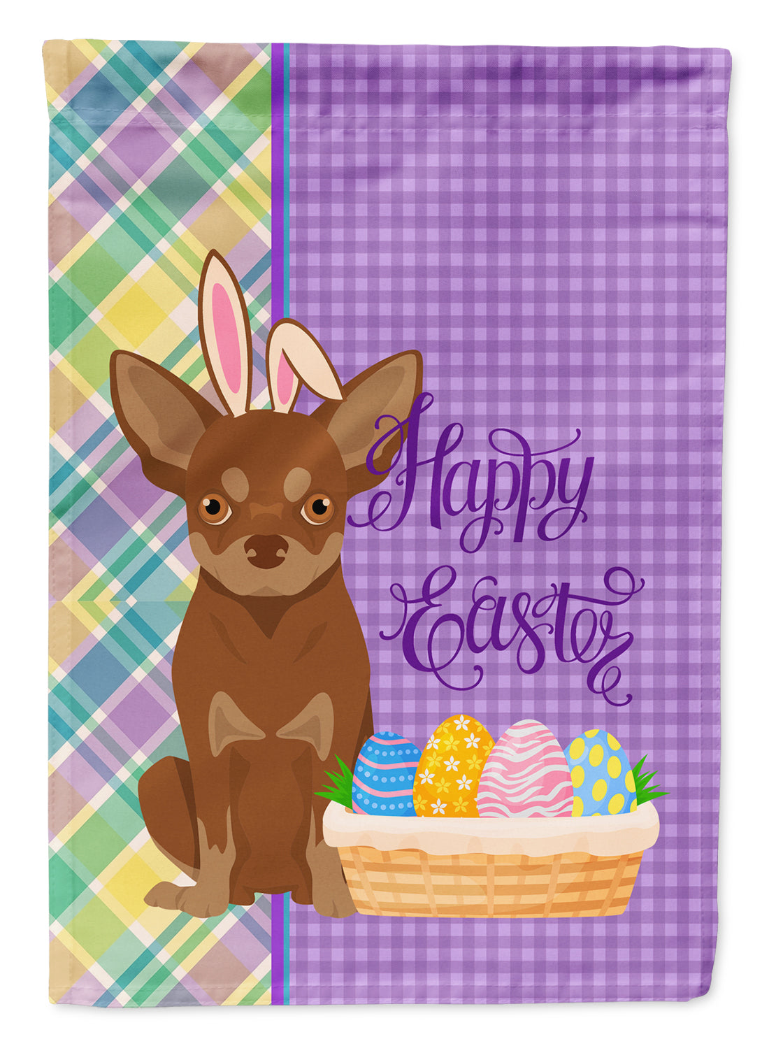 Buy this Chocolate and Tan Chihuahua Easter Garden Flag