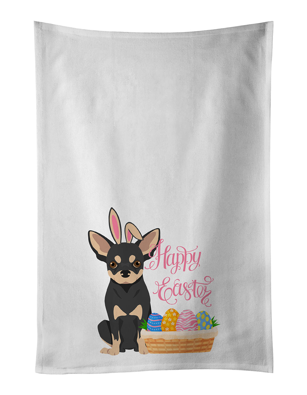 Buy this Black and Cream Chihuahua Easter Kitchen Towel Set of 2