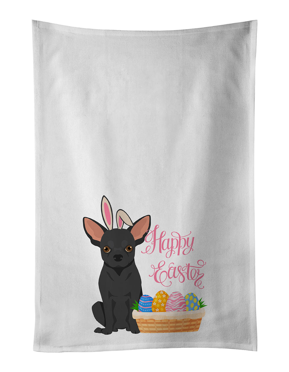 Buy this Black Chihuahua Easter Kitchen Towel Set of 2