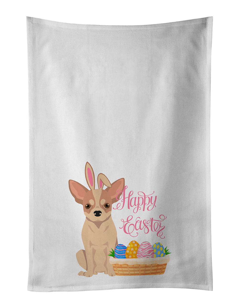 Buy this Fawn and White Chihuahua Easter Kitchen Towel Set of 2