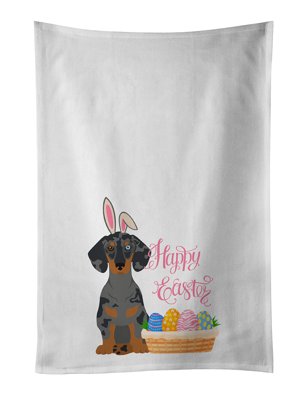 Buy this Black Dapple Dachshund Easter Kitchen Towel Set of 2