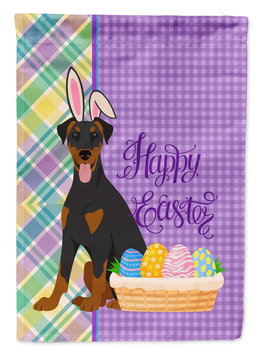 Buy this Natural Ear Black and Tan Doberman Pinscher Easter Garden Flag