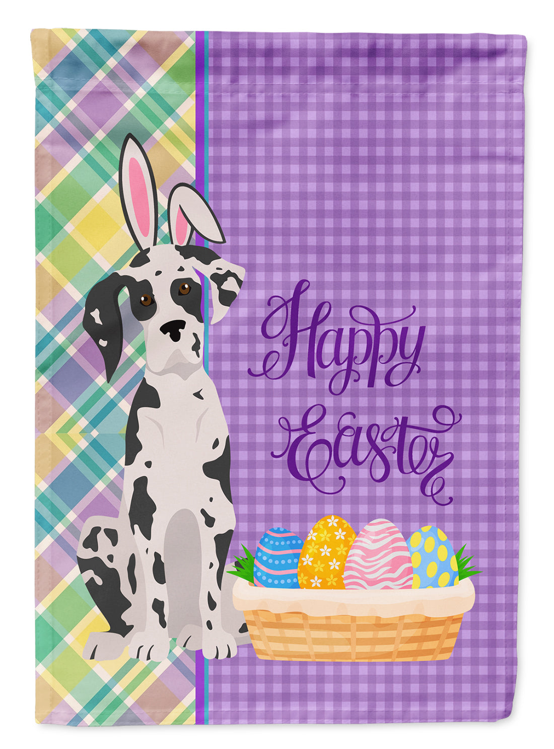 Buy this Harlequin Great Dane Easter Garden Flag